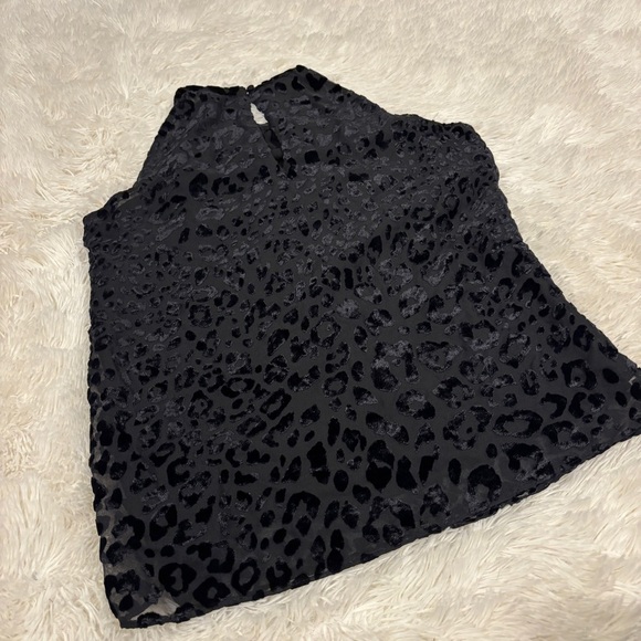 WHITE HOUSE BLACK MARKET Leopard Print Burnout Velvet Halter Size XS - Picture 9 of 12